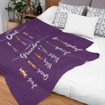 Personalized First Dad Now Grandpa Barbecue Soft Blanket with Names Father's Day Gift for Dad Grandpa