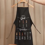 Personalized Multicolour Grill Waterproof Apron with Name Father's Day Birthday Gift for Dad Grandpa Cooking Lover