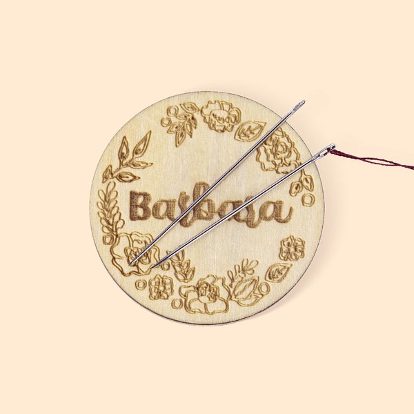 Personalized Magnetic Flower Needle Holder with Engraved Name Birthday Anniversary Gift for Sewing Lovers