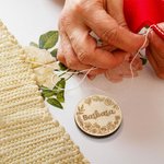 Gepersonaliseerde magnetische bloemen naald houder met gegraveerde naam verjaardag jubileum cadeau voor naailiefhebbers
