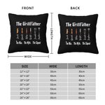 Personalised Multicolour Funny Grill Throw Pillow Cover with Names Father's Day Birthday Gift for Father Cooking Lover