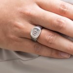 Personalisierte eingraviert Unisex Sterling Silber Initial Signet Ring Geburtstag Geschenk für Familie