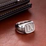Personalisierte eingraviert Unisex Sterling Silber Initial Signet Ring Geburtstag Geschenk für Familie