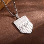 Collar personalizado en forma de escudo con los nombres de los niños grabados 1-7 Cumpleaños Día del Padre Regalo para hombres