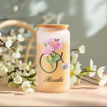 Vaso de vidrio esmerilado de 20 oz con tapa de bambú y pajita Regalo de graduación de la Semana de la Enfermera para una enfermera doctora