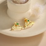 Personalisierte Adjustable Minimalist Birthstone Wrap Manschette Ohrringe mit Namen Geburtstag Jahrestag Schmuck Geschenk für Frauen