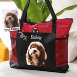 Personalizzato stile pittura ad olio ritratto di animale domestico foto grande capacità Tote Bag Regalo di compleanno anniversario per l'amante degli animali domestici