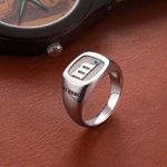 Personalisierte eingraviert Unisex Sterling Silber Initial Signet Ring Geburtstag Geschenk für Familie