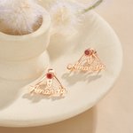 Personalisierte Adjustable Minimalist Birthstone Wrap Manschette Ohrringe mit Namen Geburtstag Jahrestag Schmuck Geschenk für Frauen