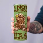 Gobelet Personnalisé avec 1-7 Noms Enfants et Papa d'Ours Bouteille avec Paille et Brosse Cadeau de Fête pour Papa