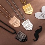 Collar personalizado en forma de escudo con los nombres de los niños grabados 1-7 Cumpleaños Día del Padre Regalo para hombres