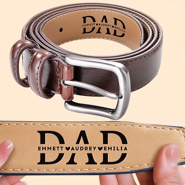 Ceinture Homme en Cuir Personnalisée avec Gravure Cadeau Anniversaire Fête des Pères pour Papa Grand-Père