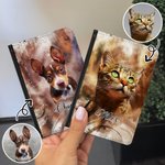 Personalized Watercolour Photo Pet Portrait Passport Cover with Name Birthday Travel Gift for Pet Lover