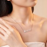 Collana personalizzata con nome ebraico floreale e pietra di compleanno Regalo di compleanno ebraico Bat Mitzvah per le donne