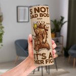 Gobelet Personnalisé avec 1-7 Noms Enfants et Papa d'Ours Bouteille avec Paille et Brosse Cadeau de Fête pour Papa