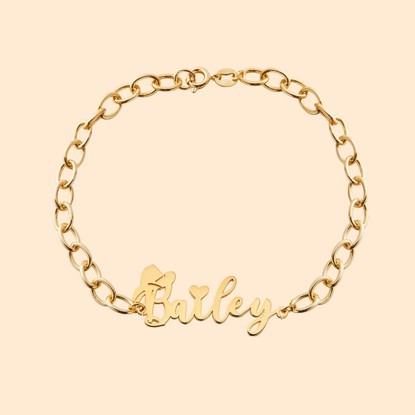 Personalizada occidental sombrero de vaquero Corazón Nombre pulsera con piedra de cumpleaños Aniversario Regalo para vaquera