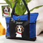 Personalizzato stile pittura ad olio ritratto di animale domestico foto grande capacità Tote Bag Regalo di compleanno anniversario per l'amante degli animali domestici