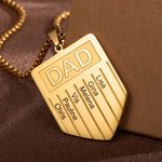 Collar personalizado en forma de escudo con los nombres de los niños grabados 1-7 Cumpleaños Día del Padre Regalo para hombres