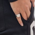 Personalisierte eingraviert Unisex Sterling Silber Initial Signet Ring Geburtstag Geschenk für Familie