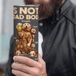 Gobelet Personnalisé avec 1-7 Noms Enfants et Papa d'Ours Bouteille avec Paille et Brosse Cadeau de Fête pour Papa