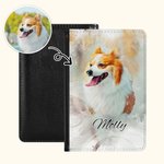 Personalized Watercolour Photo Pet Portrait Passport Cover with Name Birthday Travel Gift for Pet Lover