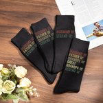 Personalized Husband Father Grandpa Legend Cotton Soft Crew Socks with Text Funny Father's Day Birthday Gift for Men
