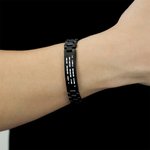 Bracciale da uomo con codice Morse inciso personalizzato e messaggio segreto Regalo per la festa del papà e l'anniversario per lui