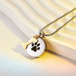 Personalised Engraved Pet Photo & Paw Ashes Necklace with Free Funnel Kit and Bag Memorial Keepsake Gift for Dog Cat Pet Lovers