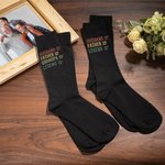 Personalized Husband Father Grandpa Legend Cotton Soft Crew Socks with Text Funny Father's Day Birthday Gift for Men
