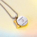 Personalised Engraved Pet Photo & Paw Ashes Necklace with Free Funnel Kit and Bag Memorial Keepsake Gift for Dog Cat Pet Lovers