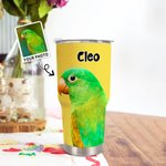 Gepersonaliseerde Mutil-kleurige Olieverfschilderij Huisdier Foto 30oz Tumbler met Naam Verjaardag Verjaardagscadeau voor Huisdierliefhebber