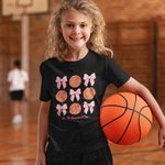 Coqueta Personalizada Lazo Fútbol Baloncesto Deporte Niño Camiseta con Nombre Cumpleaños Día del Niño Regalo para Niños