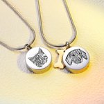 Personalised Engraved Pet Photo & Paw Ashes Necklace with Free Funnel Kit and Bag Memorial Keepsake Gift for Dog Cat Pet Lovers