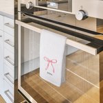 Personalisierte 100% Baumwolle Rosa Coquette Bow Küchentuch mit Namen Super saugfähig Housewarming Geschenk für Familie