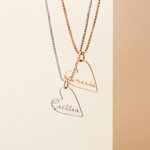 Collana personalizzata con ciondolo a forma di cuore minimalista con nome Regalo di compleanno e anniversario per lei