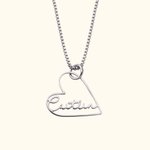 Collana personalizzata con ciondolo a forma di cuore minimalista con nome Regalo di compleanno e anniversario per lei