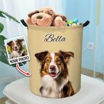 Personalisierte wasserdichtes Haustier Porträt Ölmalerei Wäsche Aufbewahrungskorb mit Namen und Griff Geburtstag Geschenk für Tierliebhaber