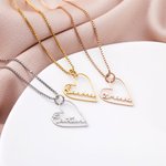 Collana personalizzata con ciondolo a forma di cuore minimalista con nome Regalo di compleanno e anniversario per lei