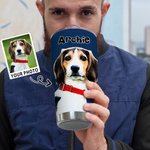 Gepersonaliseerde Mutil-kleurige Olieverfschilderij Huisdier Foto 30oz Tumbler met Naam Verjaardag Verjaardagscadeau voor Huisdierliefhebber