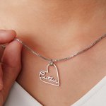 Collana personalizzata con ciondolo a forma di cuore minimalista con nome Regalo di compleanno e anniversario per lei