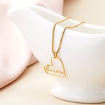 Collana personalizzata con ciondolo a forma di cuore minimalista con nome Regalo di compleanno e anniversario per lei