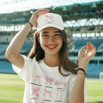 Personalized Trendy Pink Coquette Bow Lorryer Hat Mesh Baseball Cap with Adjustable Snapback and Name Birthday Sport Summer Gift for Women Girls