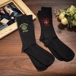 Personalized Fire Department Logo 100% Cotton Breathable Mid-calf Men's Socks with City and Name Birthday Graduation Gift for Firefighter