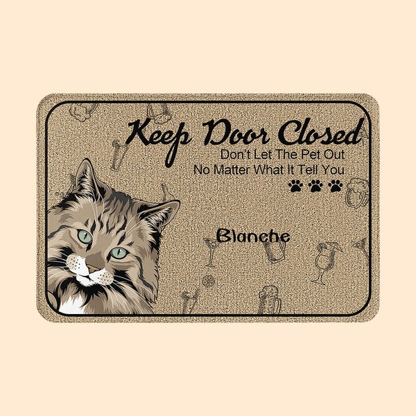 Mantén la puerta cerrada 1-6 Imágenes de mascotas Alfombrilla con nombre para inauguración de la casa Regalo de aniversario para amantes de las mascotas
