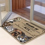 Personalised Beware of Pet My Intensely Friend 1-6 Pet Images Floor mat Door Mat with Name Housewarming Anniversary Gift for Pet Lover