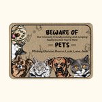 Personalised Beware of Pet My Intensely Friend 1-6 Pet Images Floor mat Door Mat with Name Housewarming Anniversary Gift for Pet Lover