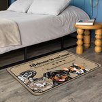 Alfombrilla personalizada Welcome to Our House Door 1-6 Imágenes de mascotas con nombre Regalo de inauguración de la casa Aniversario para amantes de las mascotas