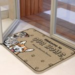 Personalised Welcome to Our Home 1-6 Pet Images Floor Mat with Name Housewarming Anniversary Gift for Pet Lover