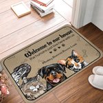 Alfombrilla personalizada Welcome to Our House Door 1-6 Imágenes de mascotas con nombre Regalo de inauguración de la casa Aniversario para amantes de las mascotas