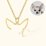 Personalizado perro gato orejas contorno collar dibujo colgante joyería regalo de cumpleaños para el dueño de mascota amante